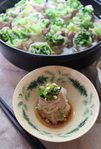 小松菜の豚肉巻き鍋