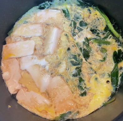アッと言う間に出来る#ニラと豆腐の卵とじの写真