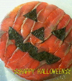 ハロウィン★サーモン寿司ケーキ