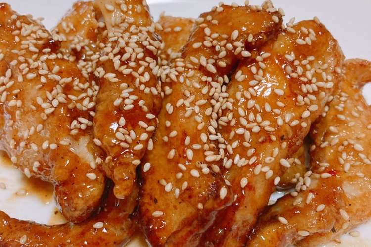 鶏ムネ肉で甘辛チキン レシピ 作り方 By 骨取りサバカツオ クックパッド 簡単おいしいみんなのレシピが360万品