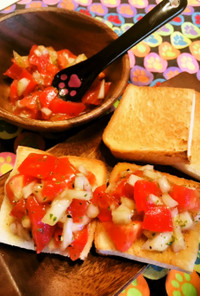 食パンで簡単●完熟トマトのブルスケッター