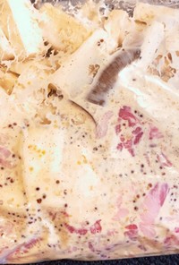 【下味冷凍】豚とキノコのマヨマスタード炒