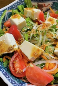 豆腐と春菊の韓国風サラダ