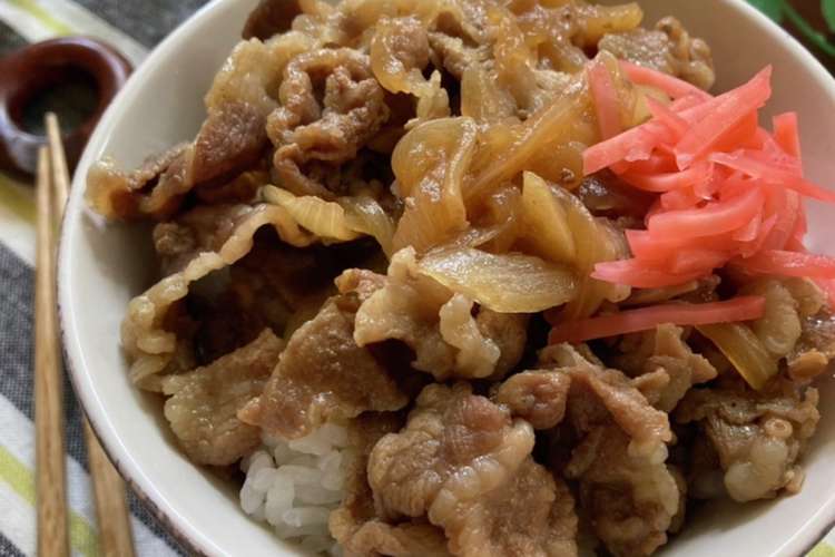 10分煮るだけ 簡単絶品 牛丼 レシピ 作り方 By Mari 314 クックパッド 簡単おいしいみんなのレシピが359万品