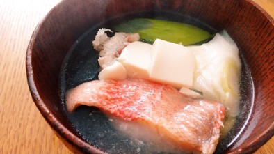 あったか沁み渡る!!赤魚と豆腐の塩汁の写真
