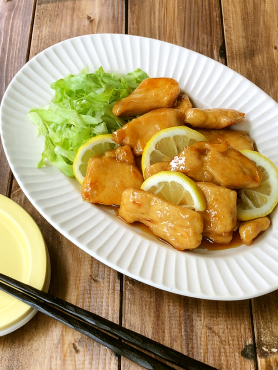 簡単♪鶏胸肉のはちみつレモン照り焼きの画像