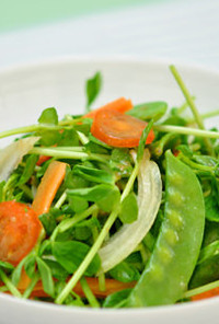 豆苗と春野菜のグリーンサラダ