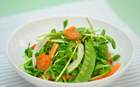 豆苗と春野菜のグリーンサラダの画像