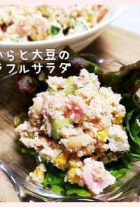 【簡単】おからと大豆のカラフルサラダ