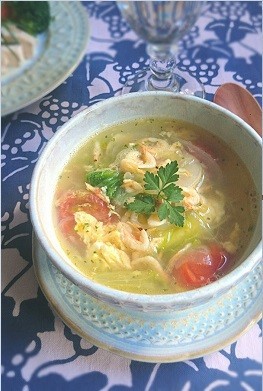 桜海老の春色スープの画像