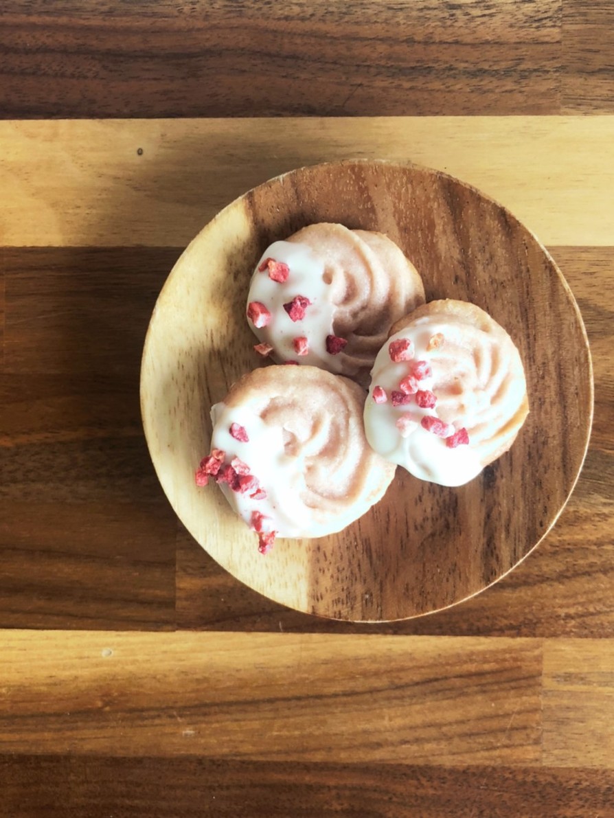 卵バターなし　桜の絞りクッキーの画像