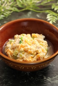レンジで簡単！小松菜の親子丼風