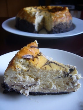 バナナとチョコのベイクドチーズケーキの画像
