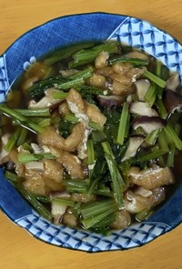カブの葉と揚げと椎茸の煮物