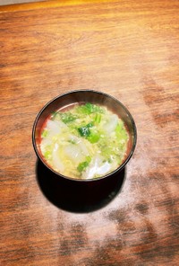 青菜&玉葱のかきたま味噌汁