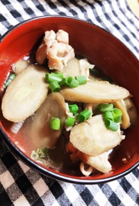 鶏肉とゴボウの生姜スープ