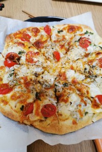 発酵なし★しらすの薄焼きピザ