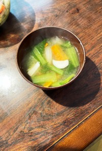 冬菜とエリンギの味噌汁