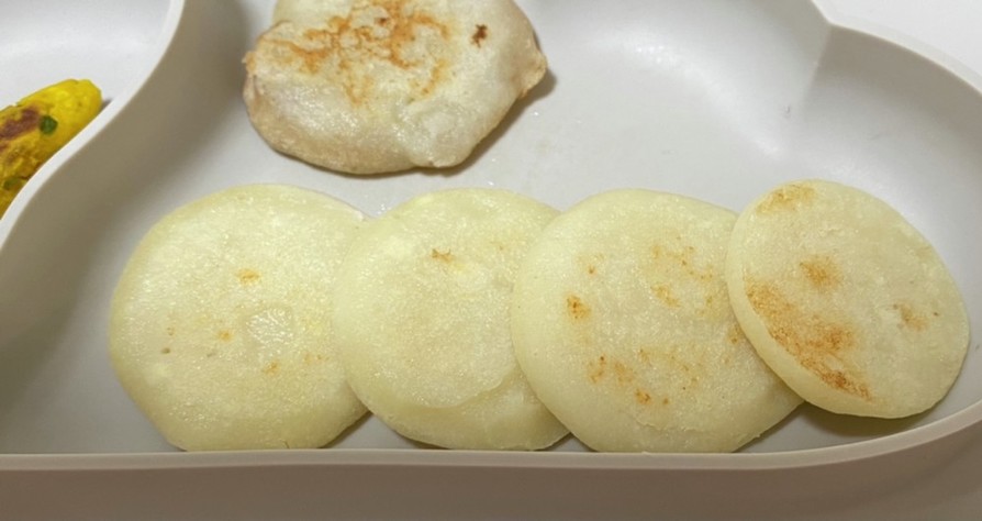 離乳食☆りんごと豆腐の米粉パンケーキの画像