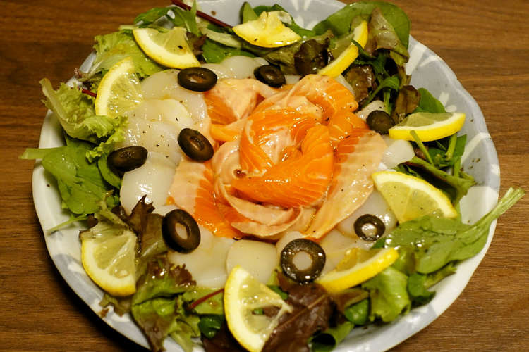 サーモンとホタテのカルパッチョ レシピ 作り方 By Meww6m クックパッド 簡単おいしいみんなのレシピが365万品