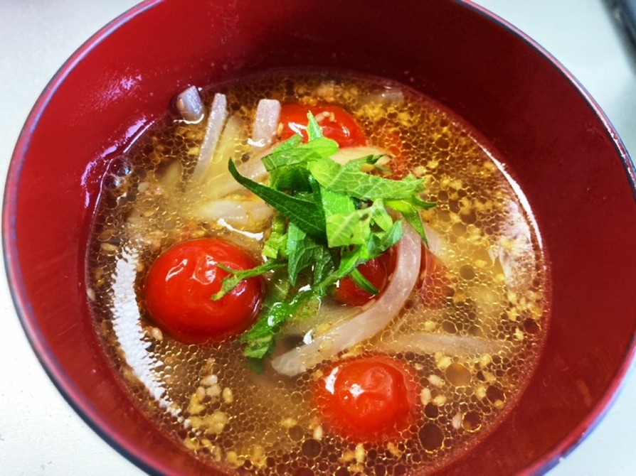 大根トマトとひき肉のスープの画像