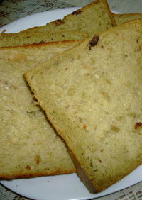ふわっふわ　抹茶　♫甘納豆　角食パン