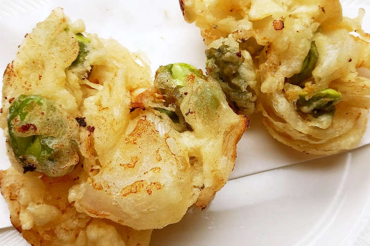 サクサク 玉ねぎとそら豆のかき揚げ レシピ 作り方 By ポテチ犬 クックパッド 簡単おいしいみんなのレシピが356万品