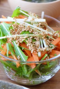 水菜と春にんじんの和風サラダ