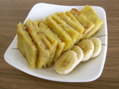 ほんのり甘いバナナのモチモチ焼きの写真