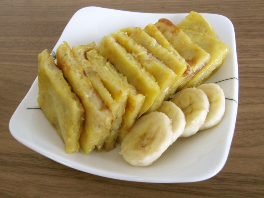 ほんのり甘いバナナのモチモチ焼きの画像
