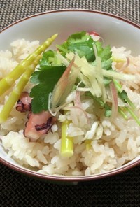 笹竹と蛸の炊き込みご飯