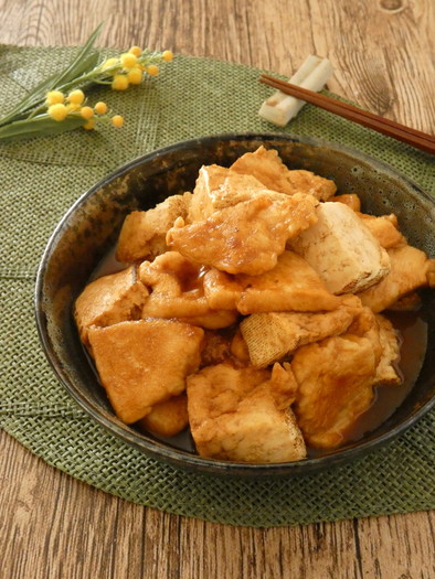 鶏胸肉と焼き豆腐のうま煮の写真