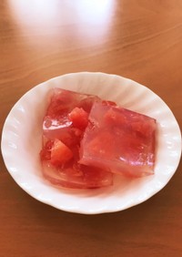 我が家のピンクグレープフルーツ寒天☆