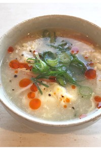 豆腐の酸辣湯麺風スープ