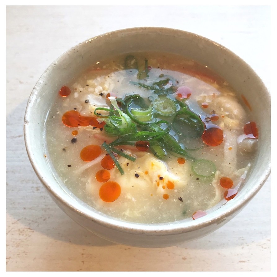豆腐の酸辣湯麺風スープの画像
