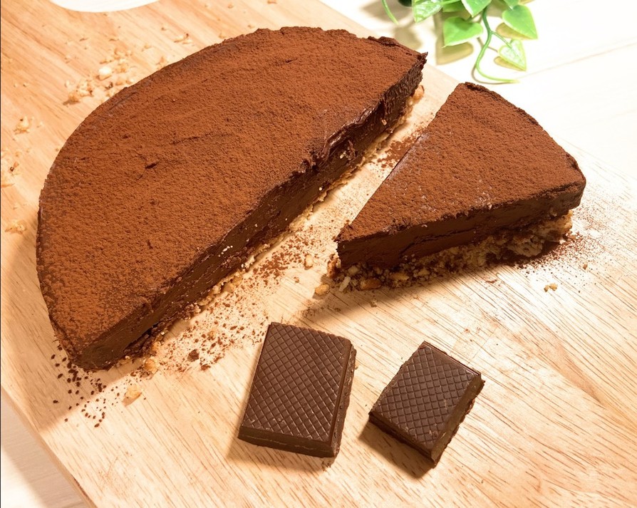 材料4つ★柔らか生チョコレートケーキの画像