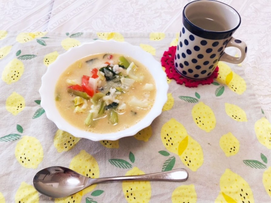 とろとろ野菜の豆乳スープの画像