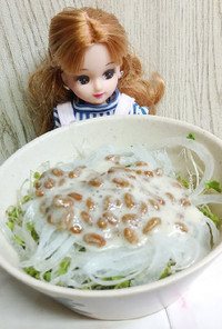 リカちゃん♡酢納豆新たまスプラウトサラダ
