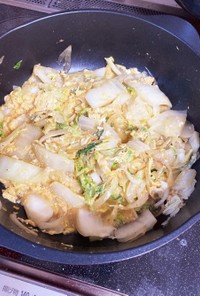 白菜と玉ねぎの卵とじ風炒め