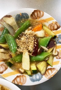 根菜ポン酢わさびごま油炒め味温野菜サラダ