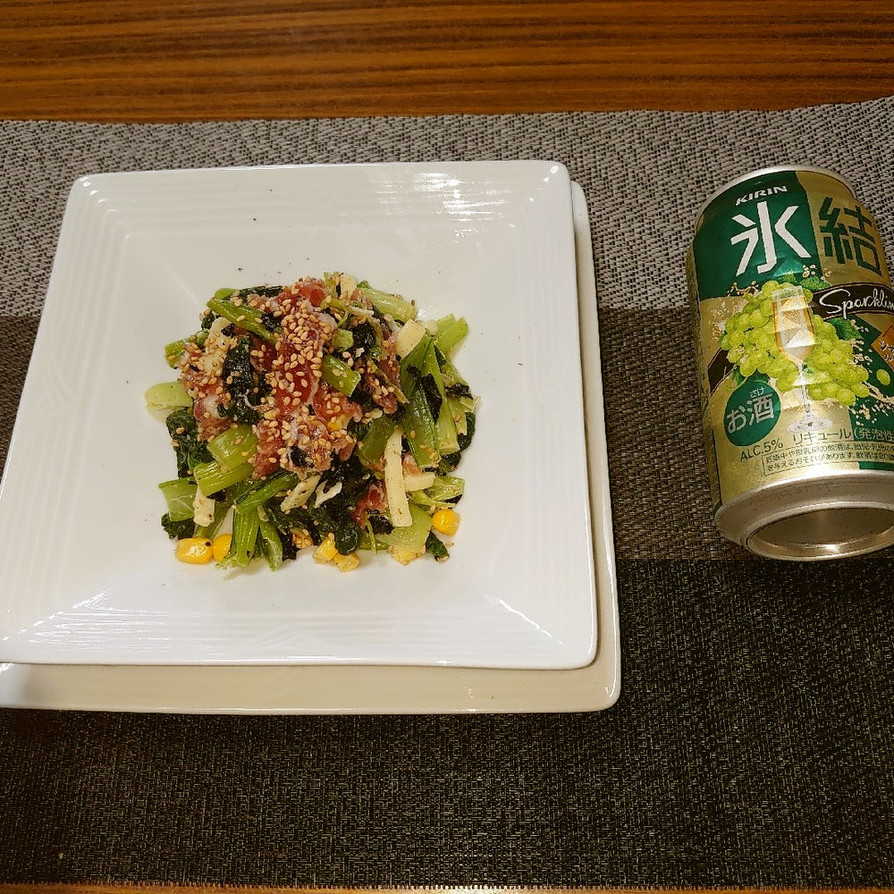 ヨウサマの減塩小松菜と海苔チーズサラダの画像