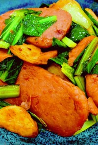 スパムと小松菜の炒め物
