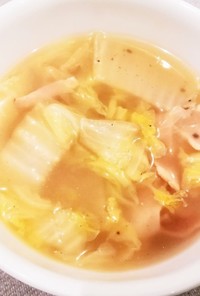 白菜とベーコンの簡単スープ