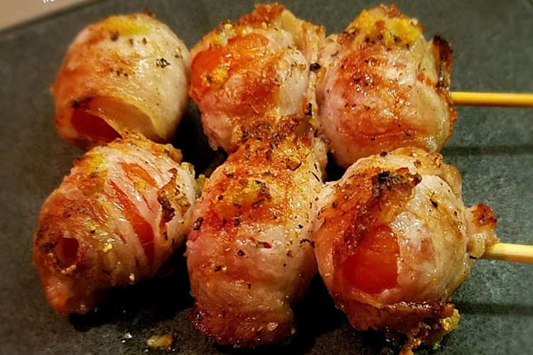 ミニトマトの豚肉巻き串焼きニンニク風味 レシピ 作り方 By 札幌在住の松島タツオ クックパッド 簡単おいしいみんなのレシピが364万品