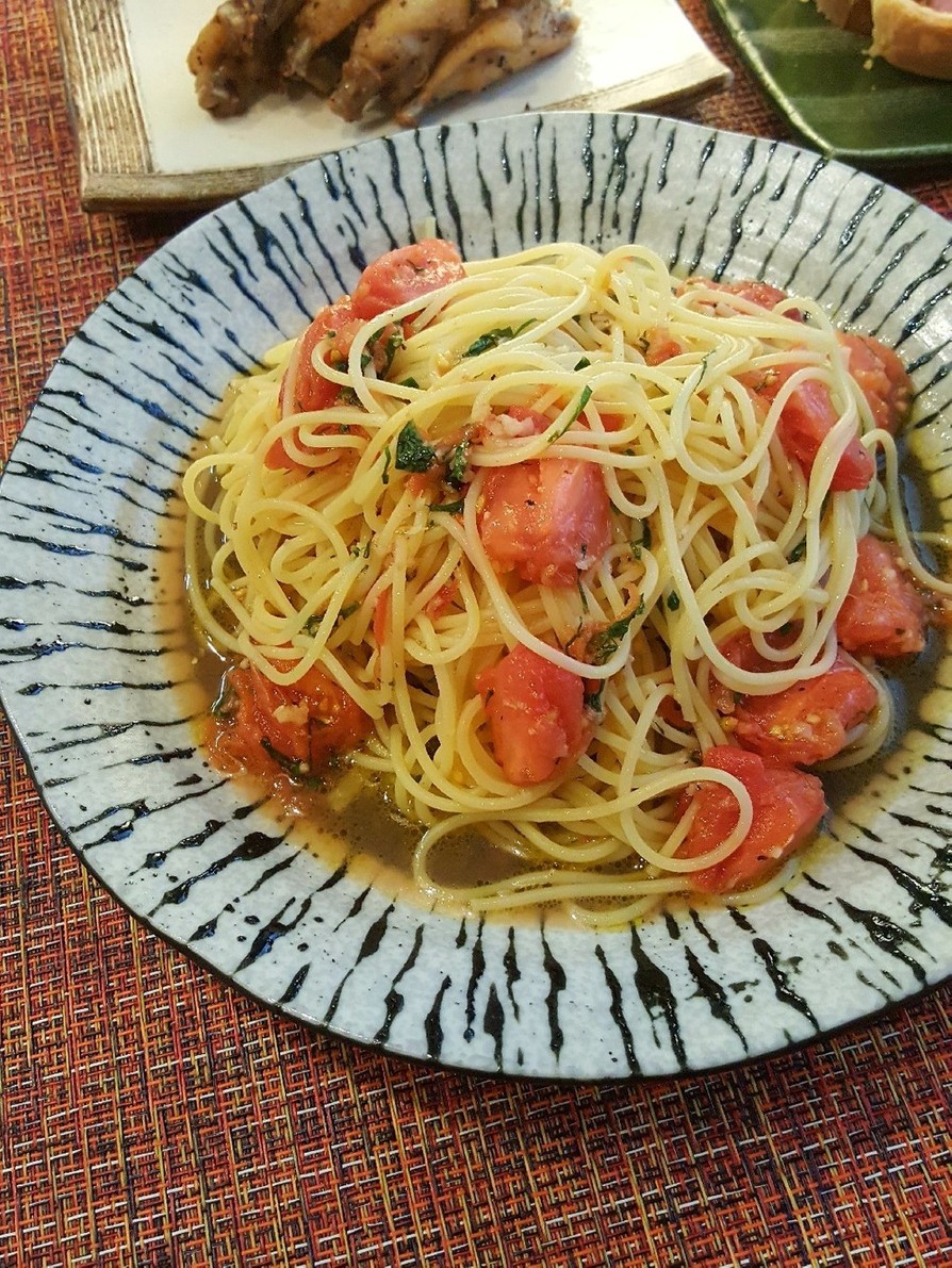 トマトの冷製カッペリーニ。(o^^o)♪の画像