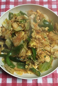 豆腐とキムチの野菜炒めフルバージョン
