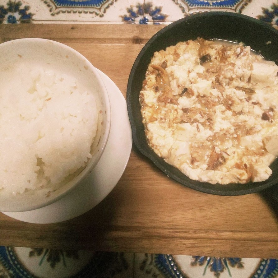 お豆腐とサバ味噌の簡単炒めの画像