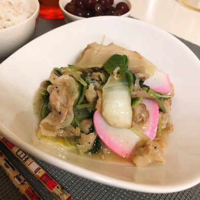 白菜と豚バラの八宝菜風の写真