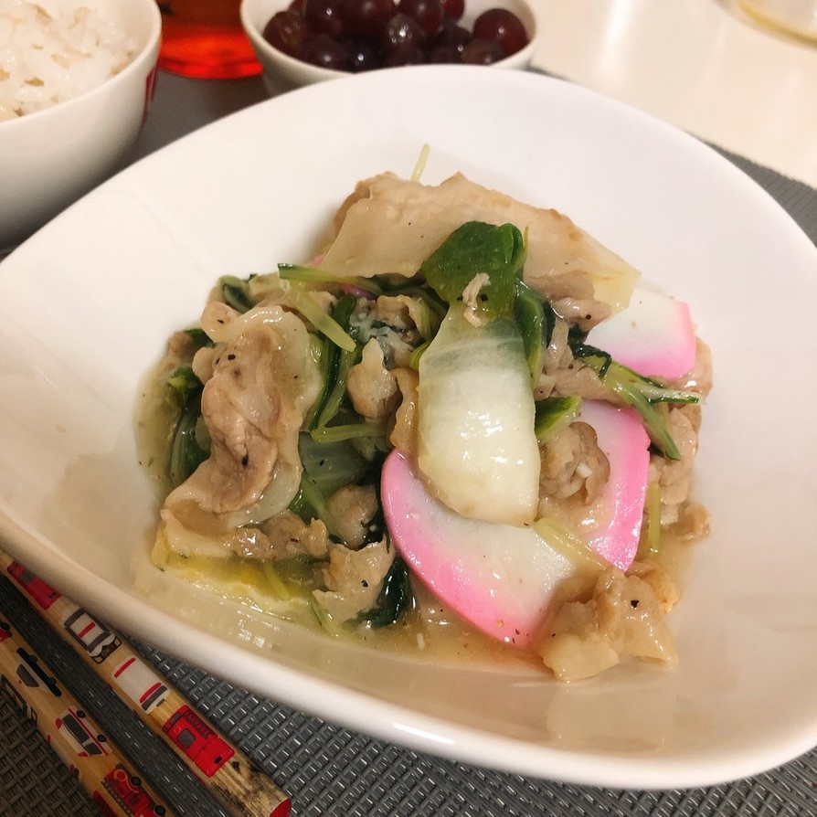 白菜と豚バラの八宝菜風の画像