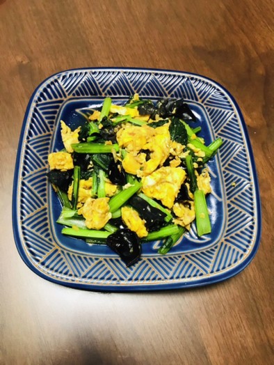 小松菜と卵のオイスター炒めの写真